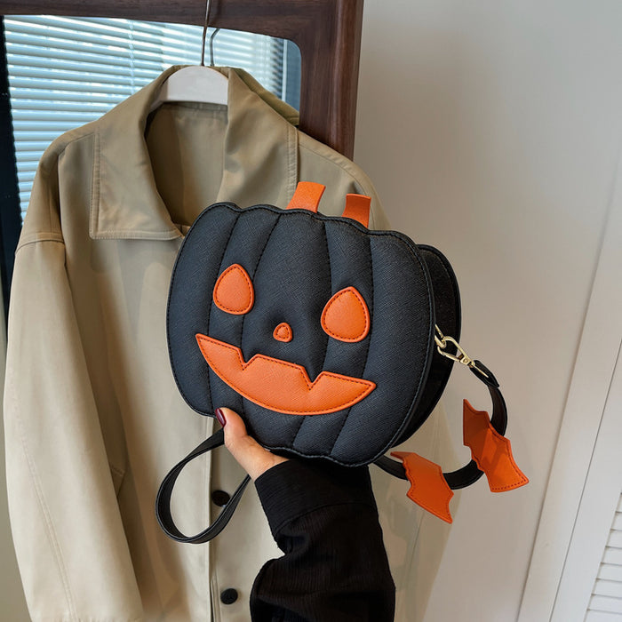 Wholesale Chic Pumpkin Shape Crossbody Bag PU Leather Small Shoulder Bag for Party