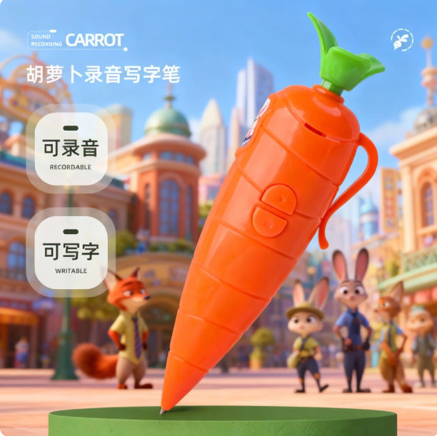 Wholesale Carrot Recording Pen,  0. 5mm Writing,  Press Closure,  Plastic Shell,  Gift Accessory minimum quantity：5