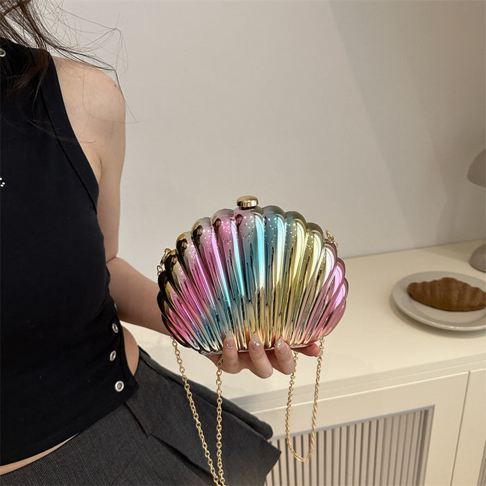 Wholesale New Colorful Shell Bag Fashion Chain Crossbody Evening Bag Acrylic Clutch Cosmetic Bag JDC-SD-TY006