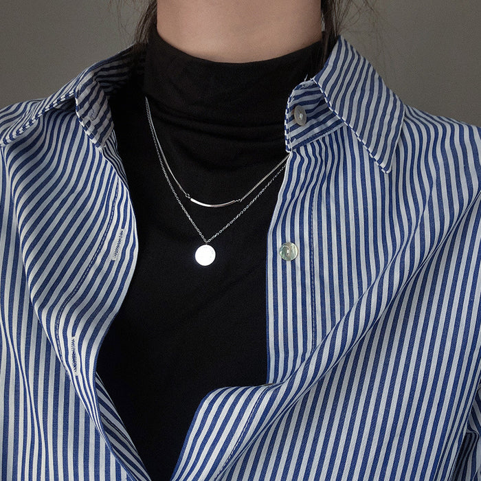 Wholesale Silver double-layer necklace women's