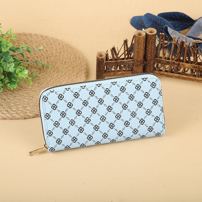 Wholesale Stylish Print PU Long Wallet Fashion Zip Around Clutch Trendy Everyday Handbag MOQ≥3