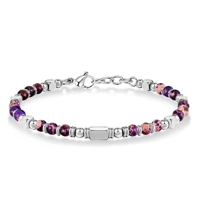 Wholesale Pine Nets Purple Emperor Pine Bracelet Adjustable Stainless Steel Bead Bracelet Unisex