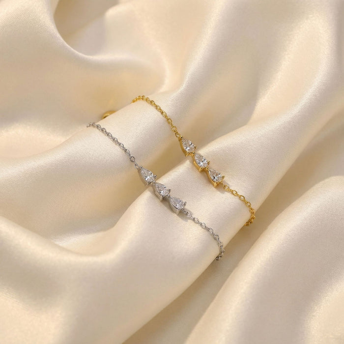 Wholesale Vintage gold teardrop geometric diamond bracelet Stainless Steel Bracelets