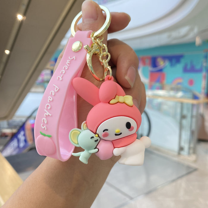 Wholesale Cartoon Doll Pendant Silicone Keychains JDC-KC-PengYu42