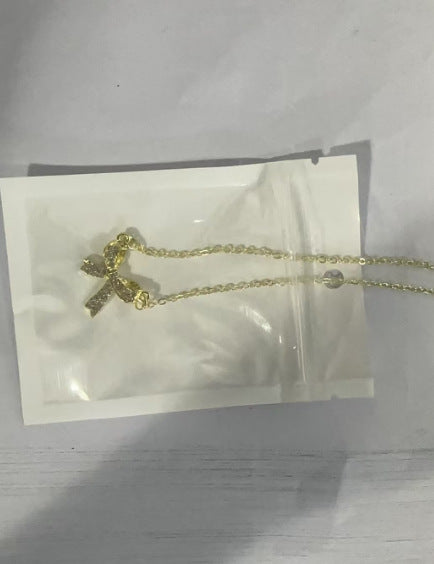 Wholesale Bow necklace, light luxury, niche design, collarbone chain, necklace temperament