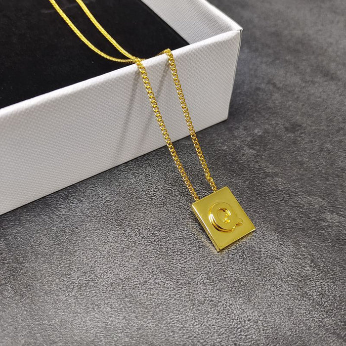 Wholesale Letter necklace gold plated clavicle chain