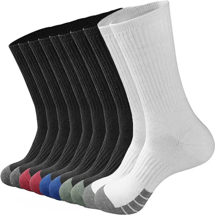 Wholesale cotton socks basketball sports tube socks spring and summer men' s black and white long tube socks