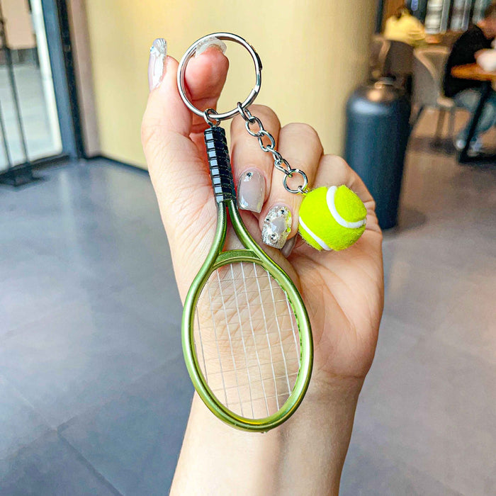 Wholesale Simulated tennis keychain pendant, sports event souvenir, tennis keychain gift