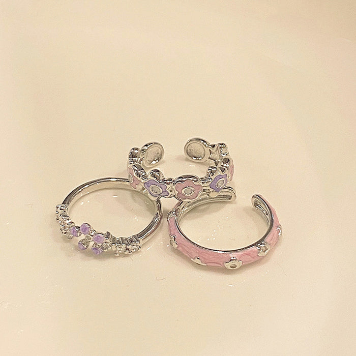 Wholesale Simple geometric flower ring, niche design, versatile ring bracelet