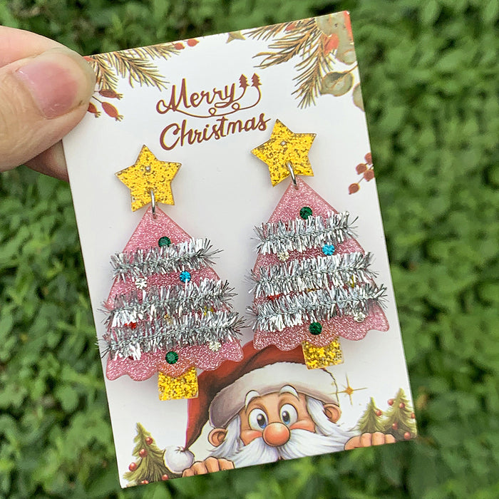 Wholesale fashion creative acrylic Christmas earrings