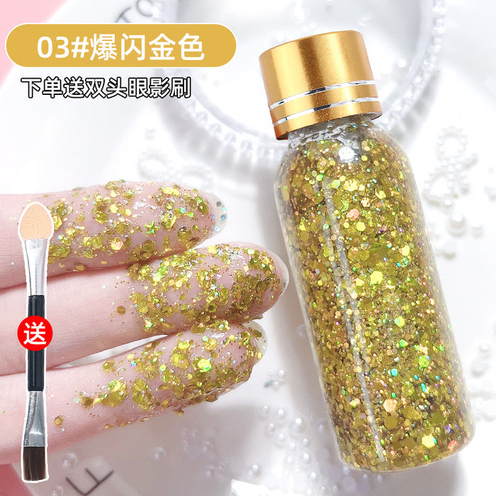 Wholesale Shiny Liquid Big Sequins Burst Stage Makeup Show Hair Face Glue Free Gel Glitter Powder Eye Shadow Makeup JDC-EY-SN005