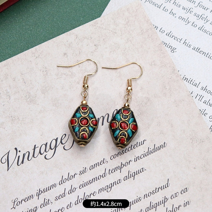 Wholesale Vintage Turquoise Earrings JDC-ES-Luox007