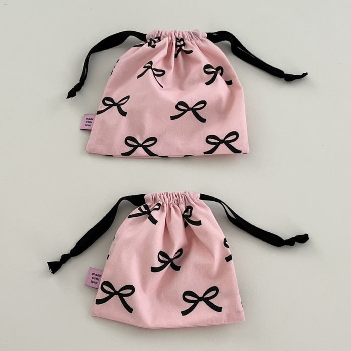 Wholesale Mini Drawstring Bag Bow Bundle Pocket Small Cloth Bag Jewelry