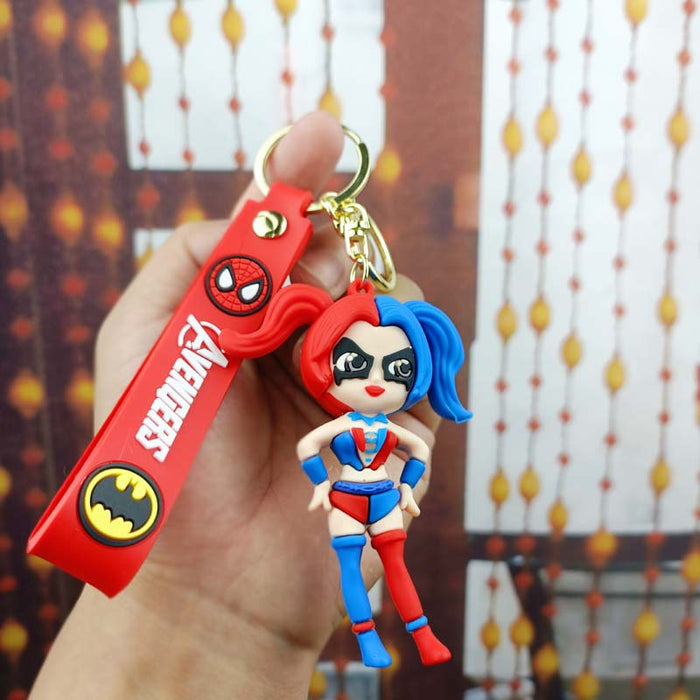 Wholesale Superhero Ugly Harley Quinn Key Chain Student Couple Doll Key Pendant Bag Pendant Key Chain JDC-KC-YYi016