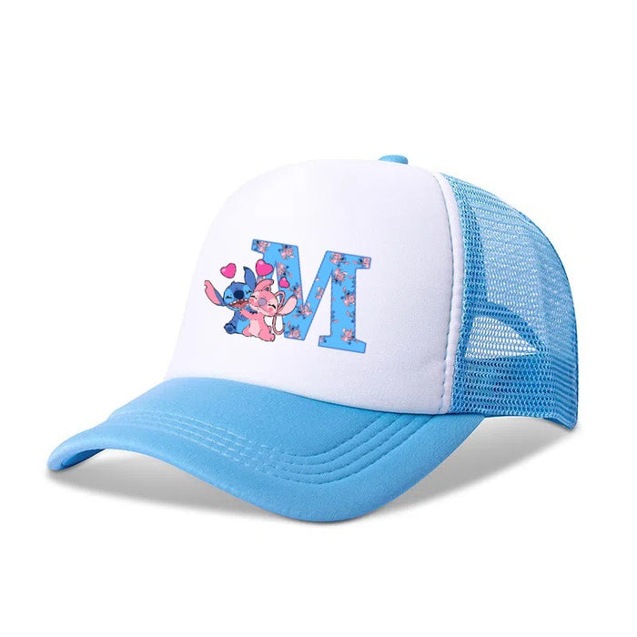 Wholesale Cartoon letter print baseball cap net breathable dome cap