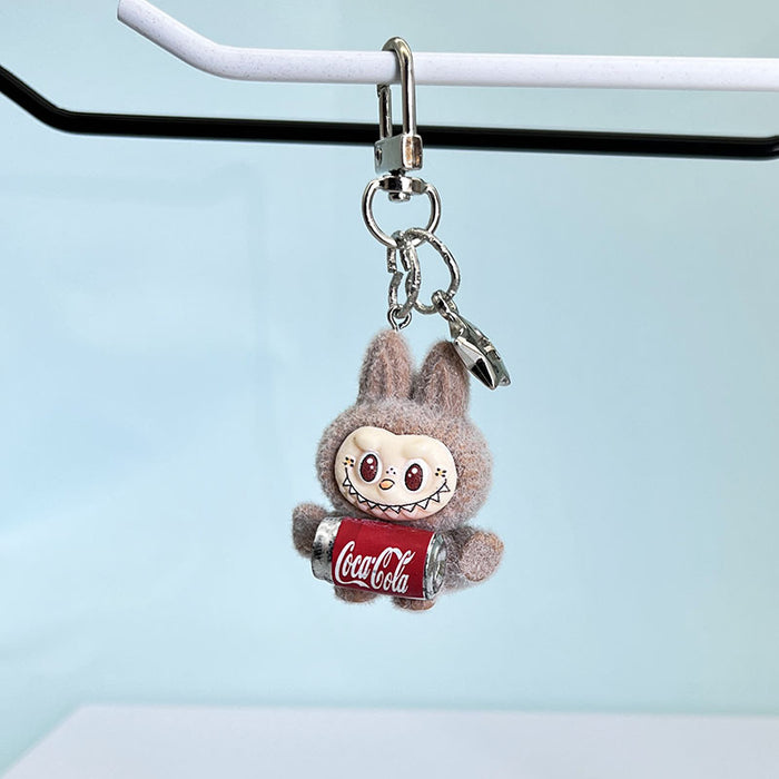 Wholesale Flocked Cola Cute Keychain Doll Cute School Bag Pendant Car Key Chain Mobile Phone Chain