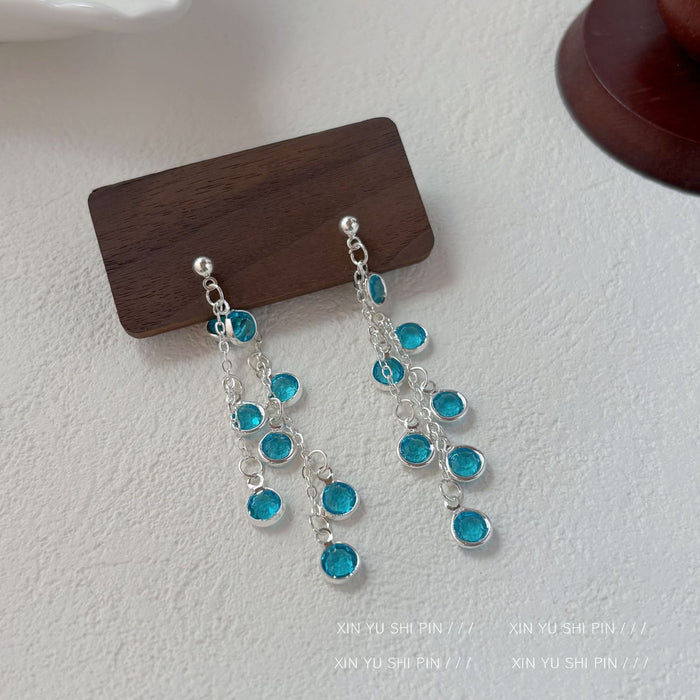 Wholesale Round bead irregular tassel earrings with high-end design and exquisite long earrings