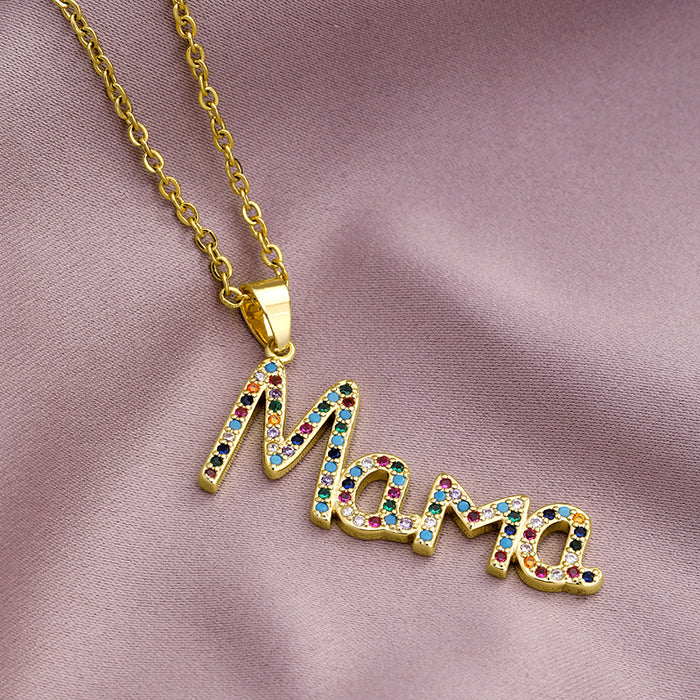 Wholesale Mother's Day Letter Stainless Steel Necklace JDC-NE-YT003