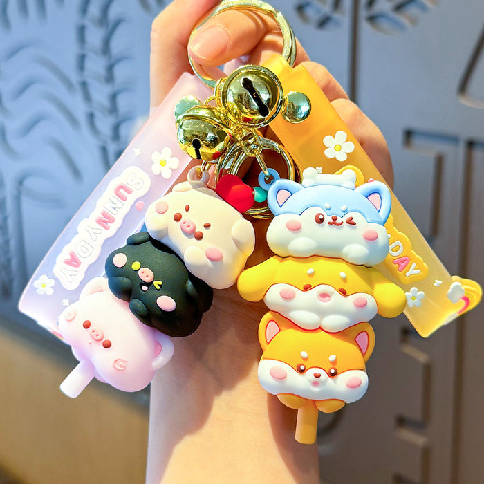 Wholesale Cute Small Animal Stack Cartoon Dog Doll Keychain