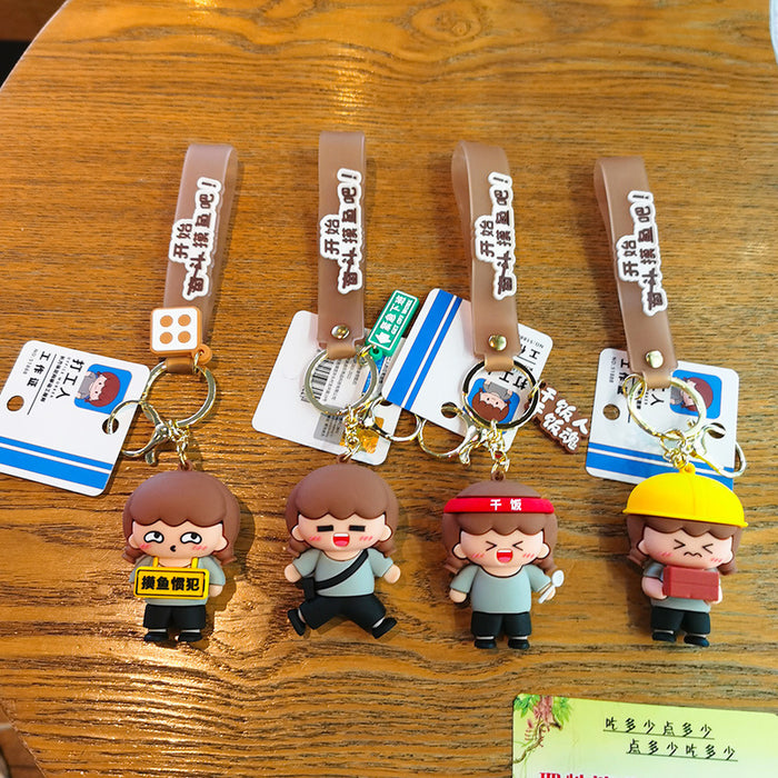 Wholesale Cartoon 3D Doll Rubber Keychain JDC-KC-Tingm031