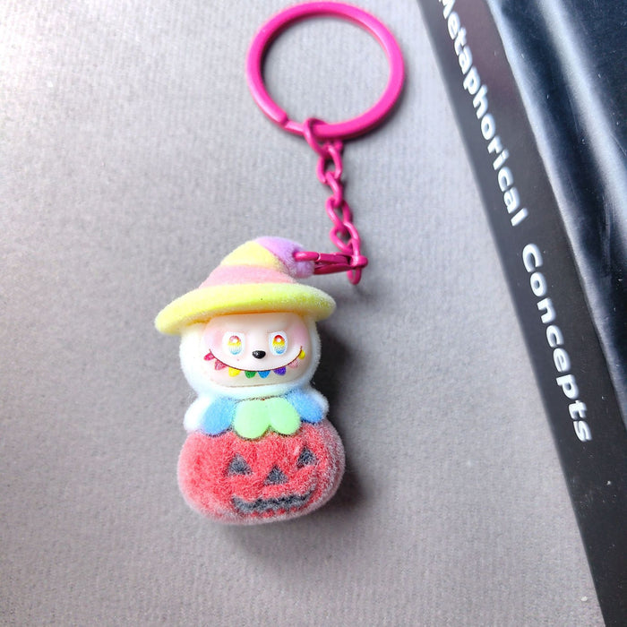 Wholesale Pumpkin  Flocking Punch Cute Phone Charm Bag Accessory