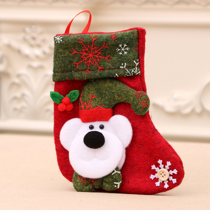 Wholesale Christmas Stockings Christmas Gift Bag Christmas Small Stockings Pendant Christmas Tree Hanging Ornament Bag
