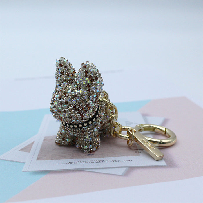 Wholesale diamond-encrusted puppy doll key chain key chain bag metal pendant