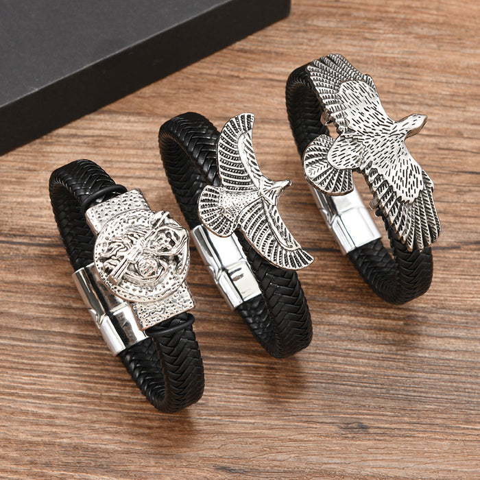 Wholesale Vintage Eagle Spreading Wings Stainless Steel Bracelet Handmade Fashion Accessory
