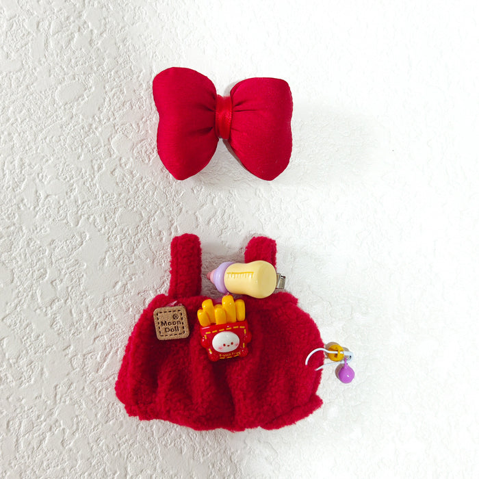 Wholesale Sitting 15cm Party Clothes Mini Doll Clothes Sweet Pink Strap Pants