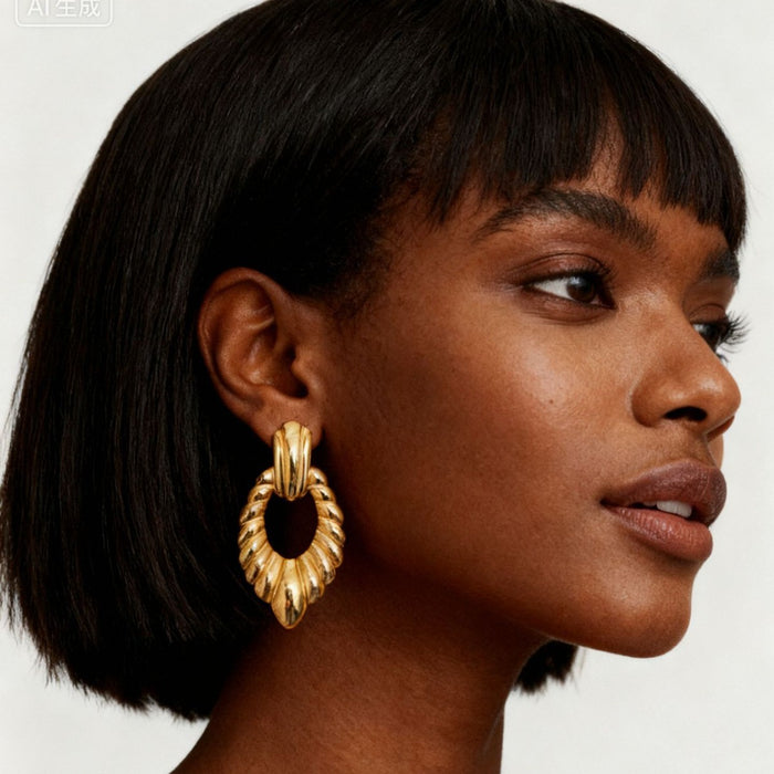 Wholesale Retro Metal Geometric Earrings Accessible  Women's Jewelry