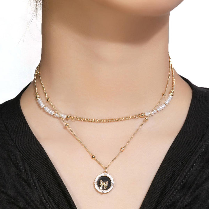 Wholesale Dopamine Colorful Stone Smiley Necklace Colorful Beaded Flower Sweet Cool Style Clavicle Chain Candy Love Pendant Female