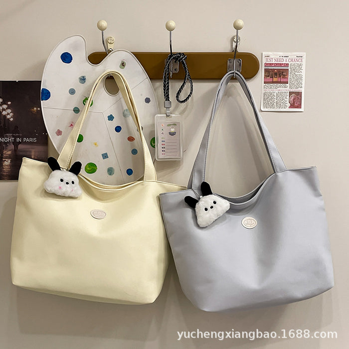 Wholesale Solid color casual versatile shoulder bag large capacity student handbag commuting to class tote bag
