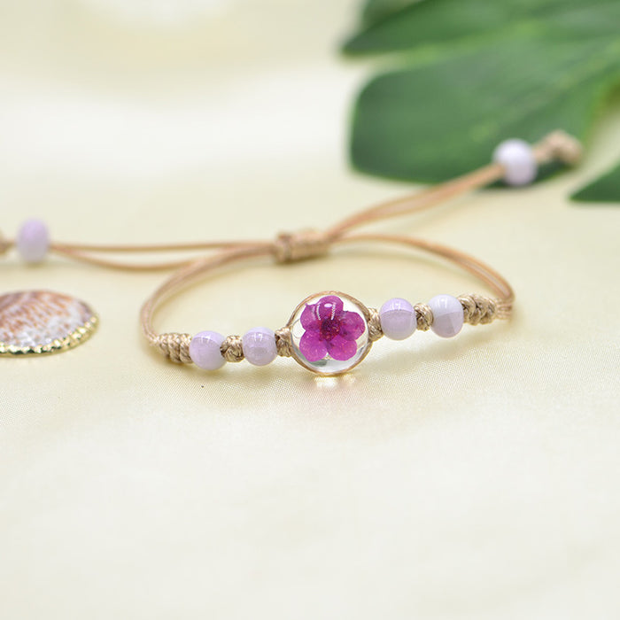 Wholesale Ball Dried Flower Plant Real Flower Bracelet