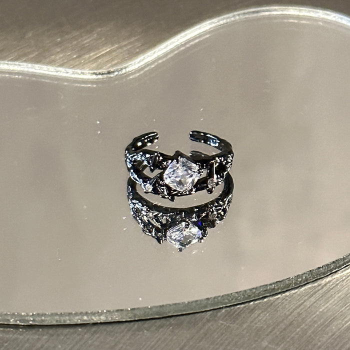 Wholesale Zircon ring with adjustable opening for niche high-end matching, light luxury and versatile new jewelry