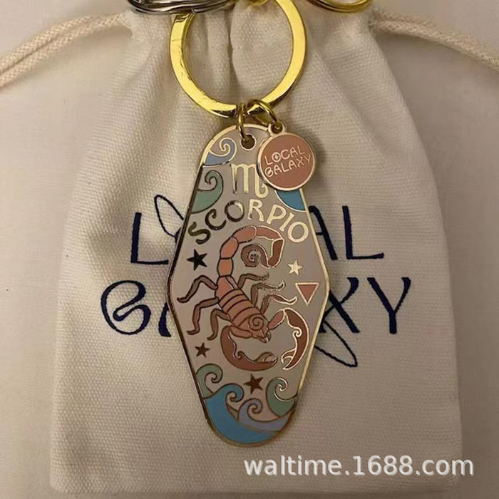Wholesale 12 Zodiac Signs Alloy Keychain Stylish Car Key Accessory MOQ≥5