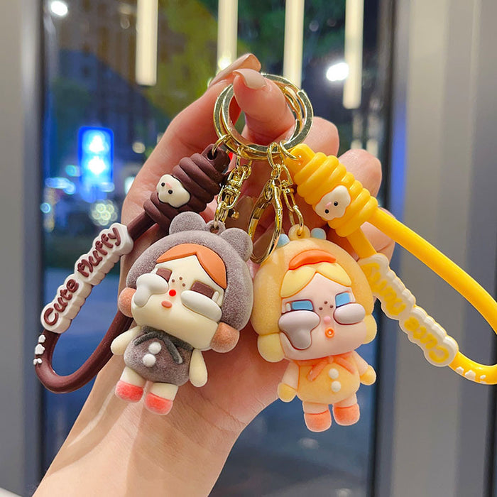 Wholesale  keychain flocking style girls bag pendant blind box gift car key chain small gift