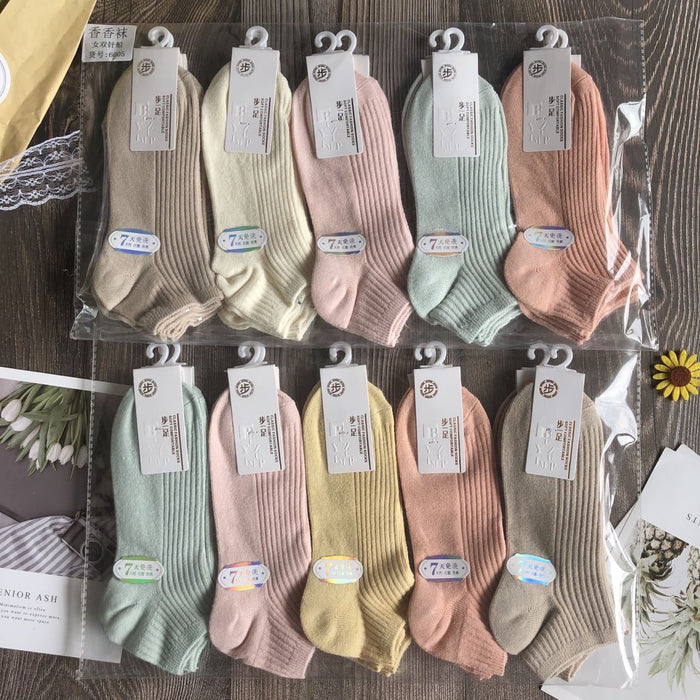 Wholesale Double needle combed cotton socks, breathable short tube cotton socks