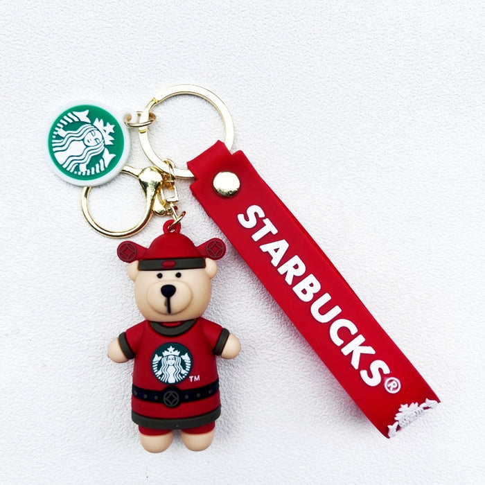 Wholesale Soft rubber cute bear cartoon keychains