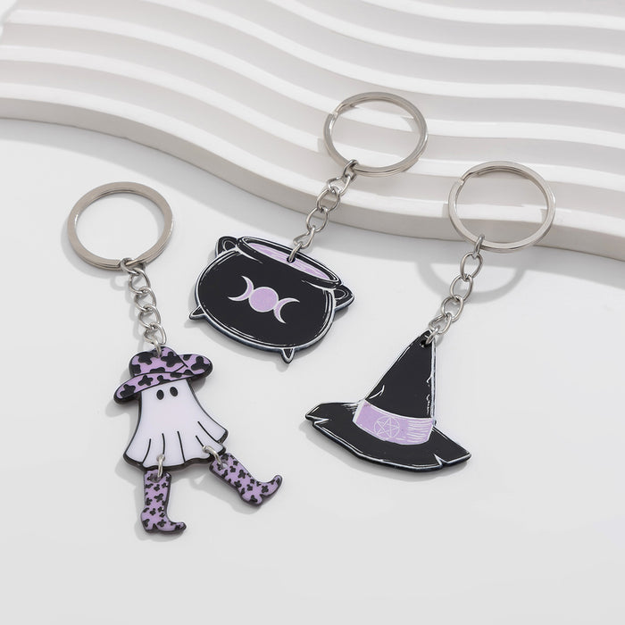Wholesale Jewelry bow keychain pentagram alloy glass bead pendant