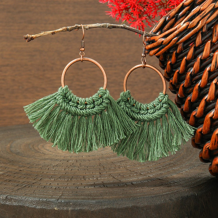 Wholesale Vintage Geometric Tassel Earrings Zinc Alloy Jewelry Accessory MOQ≥2