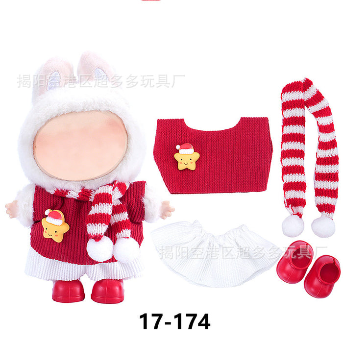 Wholesale ( Clothes only)  Baby clothes 17cm plush Christmas dress