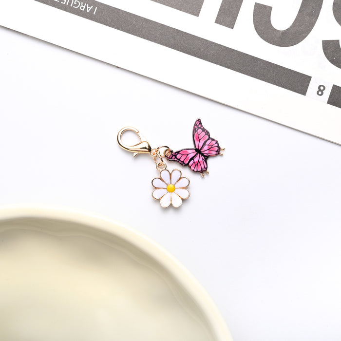 Wholesale Colorful enamel butterfly and  keychains