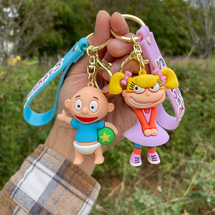 Wholesale Small soldier keychain, 3D cartoon character keychain, cute and mischievous bag pendant