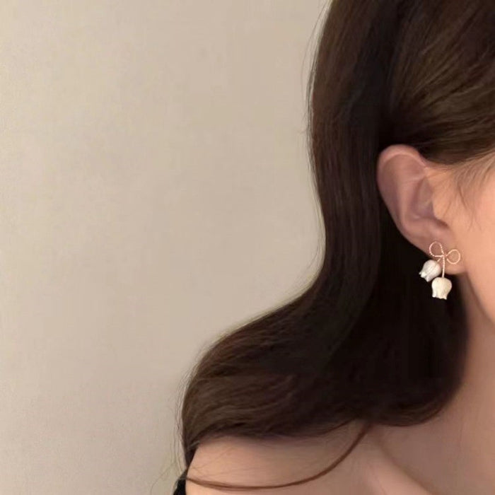 Wholesale Trendy Fairy Forest Design Tulip Earrings Zinc Alloy Electroplated Gift for Party Everyday Wear