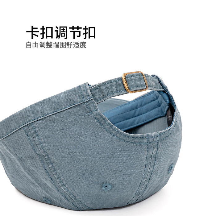 Wholesale Short brimmed baseball cap, fashionable washed duckbill cap, curved brimmed baseball cap, sun protection and sunshade cap