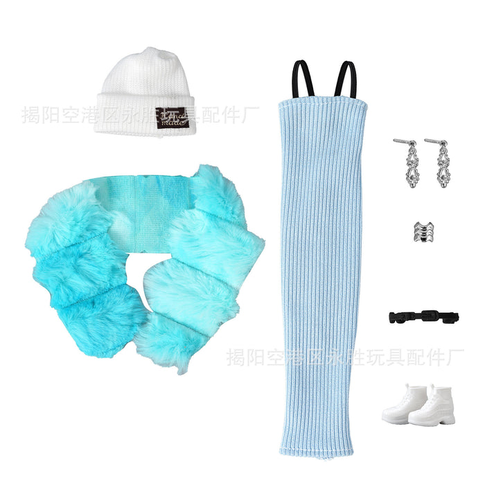 Wholesale double plush long tube skirt doll hat