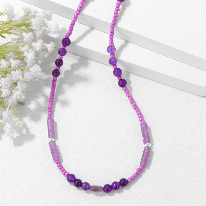 Wholesale Stone bead necklace with colorful small beads choker necklace