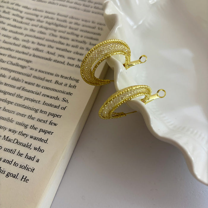 Wholesale Atmospheric, light luxury, mesh fashion, high-end feel, internet celebrity, ear ring, feminine temperament