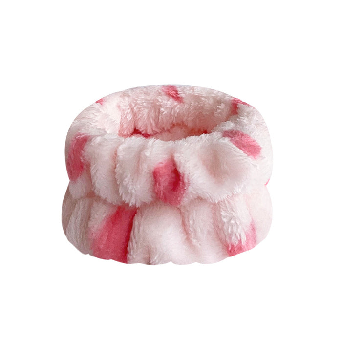 Wholesale Solid Color Plush Wristband Women' s Face Wash Wrist Waterproof Headb Flannel Sweat Wipe Bracelet