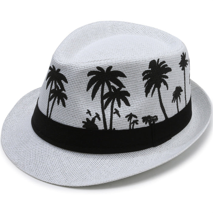 Wholesale Coconut Tree Pattern Jazz Hat Men Summer JDC-FH-DG020